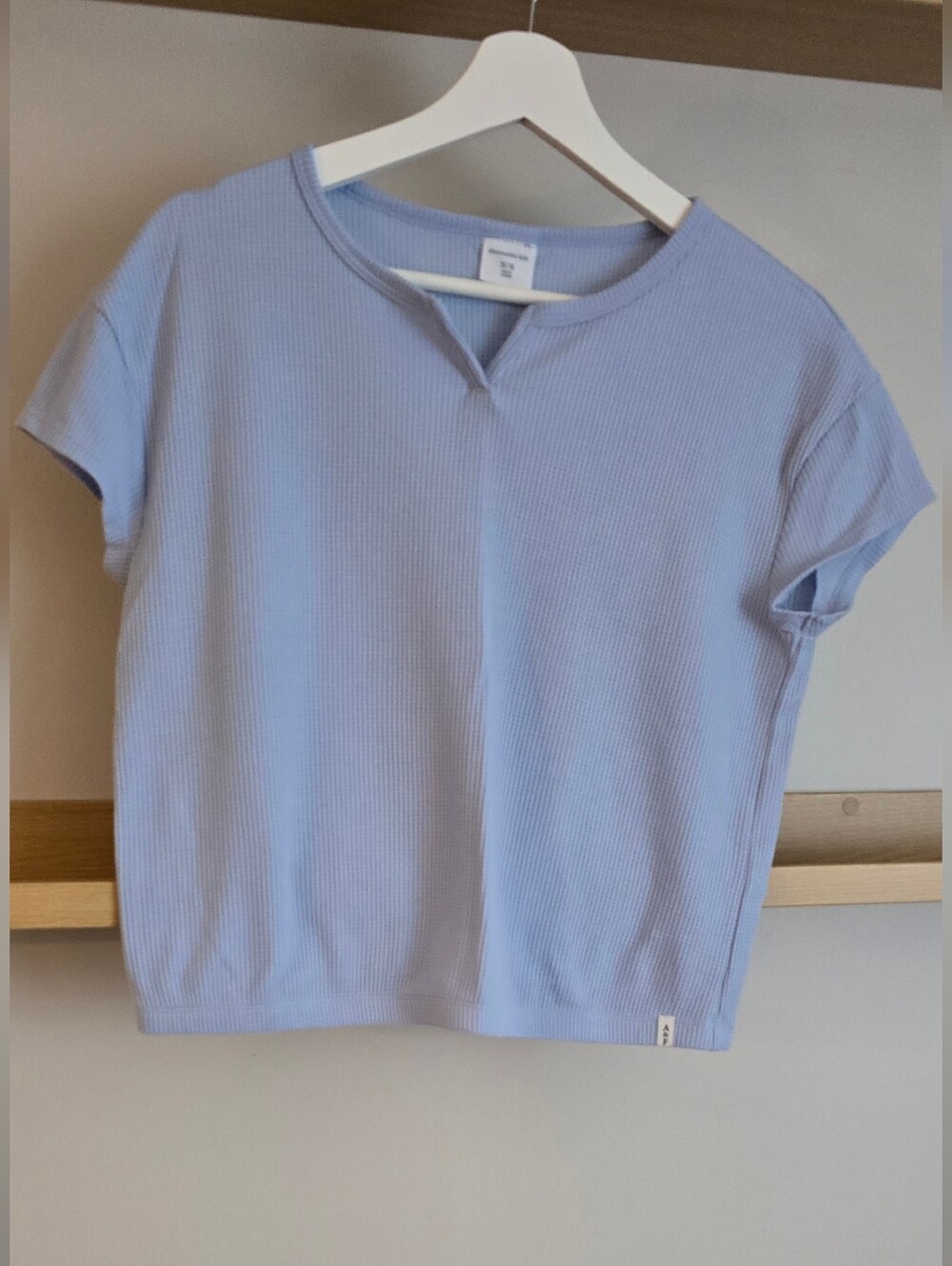 Abercrombie & Fitch Light Blue Short Sleeve Ribbed Tee